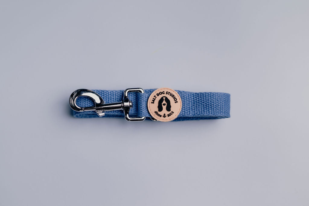 Organic Cornflower Blue Hemp Dog Lead